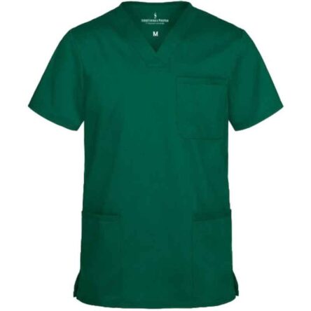 Superb Uniforms Polyester & Viscose Green Half Sleeves Nursing Scrub for Men