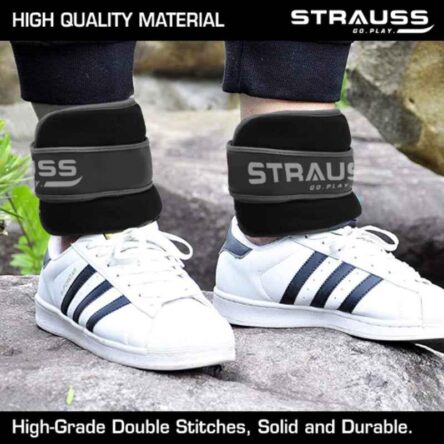 Strauss 32x16x4cm Neoprene Grey Adjustable Round Shape Ankle Weight