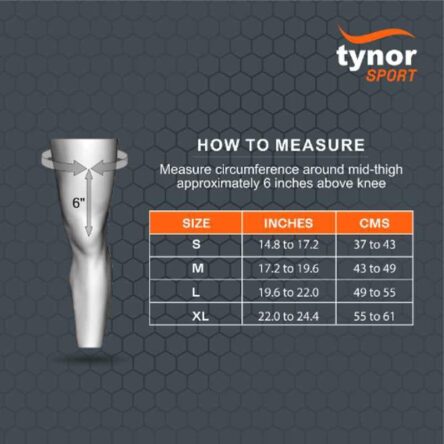 Tynor Black & Orange Neoprene Knee Support Wrap