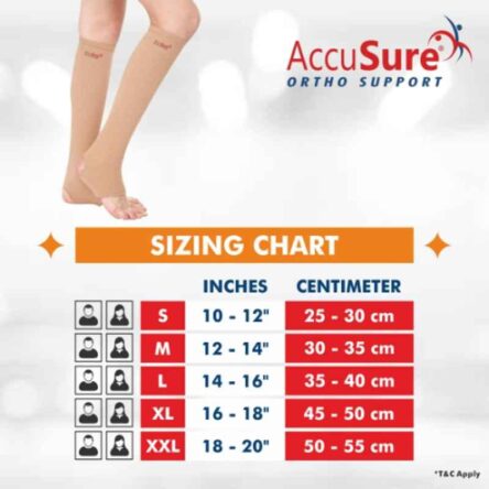 AccuSure Double Extra Large Open Toe Anti Embolism Knee Length Stocking for Varicose Vein