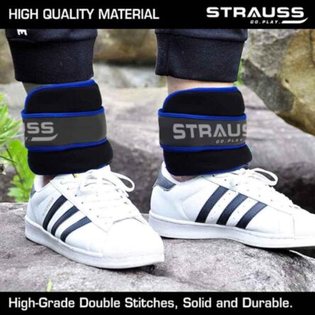 Strauss 32x16x4cm Neoprene Blue Adjustable Round Shape Ankle Weight