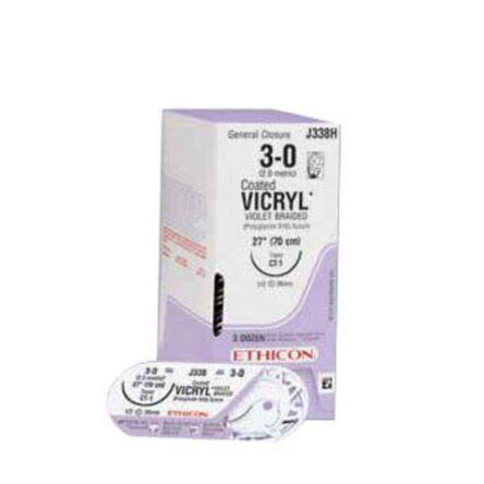 Ethicon NW2471 Vicryl 3-0 Absorbable Violet Braided Suture2