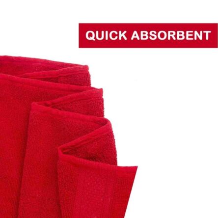 Rise N Shine 70x150cm 400GSM Cotton Red Bath Towel for Men & Women (Pack of 2)