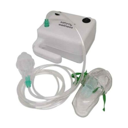 Sahyog Wellness White Mini Piston Compressor Nebulizer with Flow Adjuster