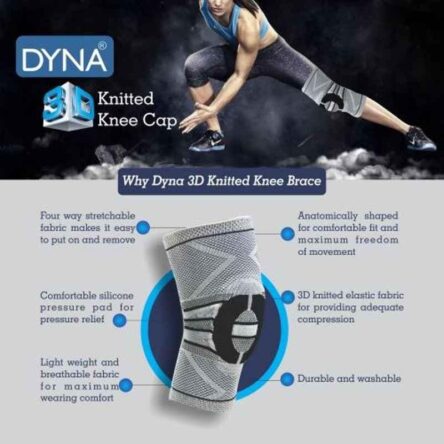 Dyna 3D Small Maroon Knitted Knee Brace (Left)