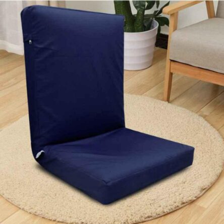 Kawachi Dark Blue Multi Angle Folding Adjustable Recliner Backrest Floor Chair for Relaxation