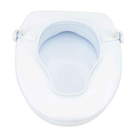 Entros 135kg Easy Fixed 6 inch White Plastic Moulded Raised Toilet Seat with Lid