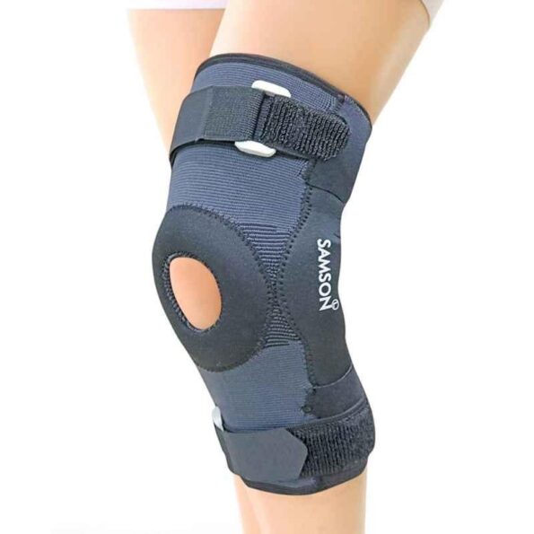 Samson Deluxe NE-0611 Black Hinged Knee Cap with Open Patella Gel Pad