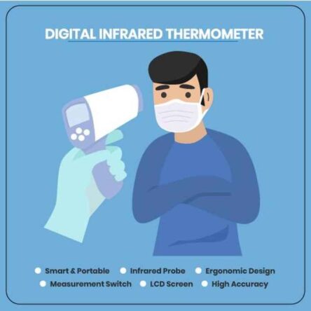 Dr. Morepen NCT-01 Non-Contact Thermometer with Sceptre Scepto Shield-1 W Disinfectant Wet Wipes