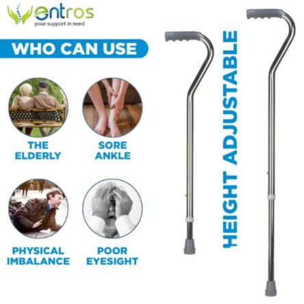 Entros Aluminium Silver Single Leg Walking Stick