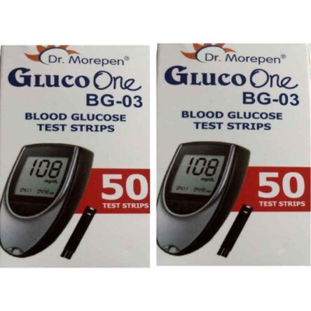 Dr. Morepen Bg03 100 Pcs Glucometer Strips Box