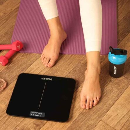 BeatXP Gravity Elite 180kg Tempered Glass Black Digital Weighing Scale
