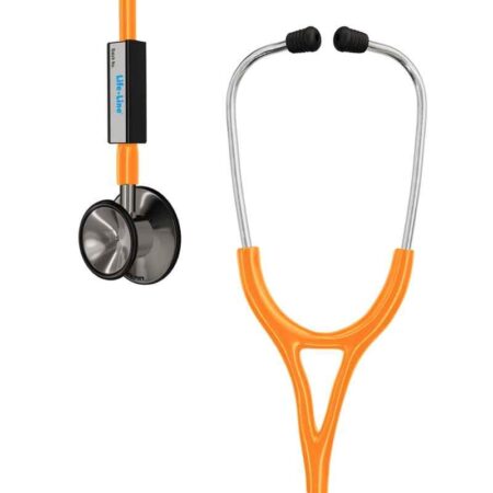 Lifeline Excel-II Stainless Steel Orange Chest Piece Stethoscope with 2 Way Tube