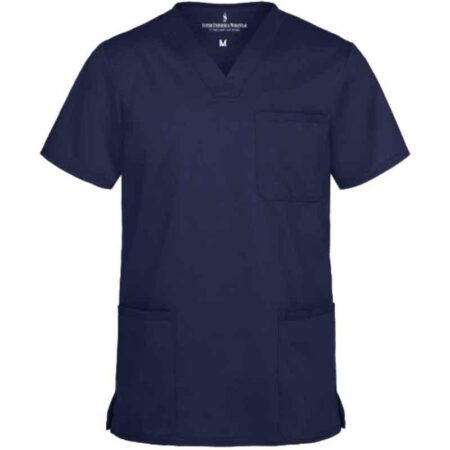 Superb Uniforms Polyester & Viscose Royal Blue Half Sleeves Designer Scrub for Doctors