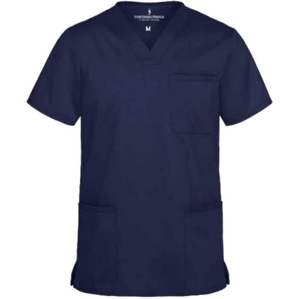 Superb Uniforms Polyester & Viscose Royal Blue Half Sleeves Designer Scrub for Doctors