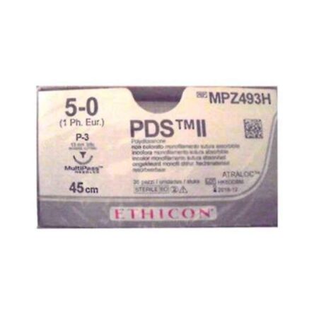 Ethicon MPZ493H 36 Pcs 5-0 Undyed PDS II Polydioxanone Suture Box