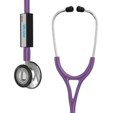 Lifeline Stainless Steel Purple Dual Side Diaphragm Chest Piece Stethoscope with 2 Way Tube