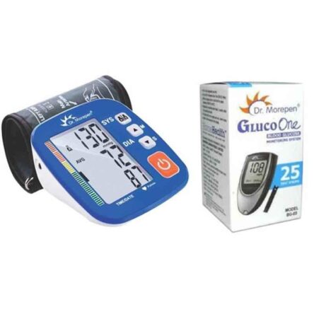 Dr. Morepen BP-02-XL Blood Pressure Monitor & BG-03 Gluco One 25 Test Strips Combo