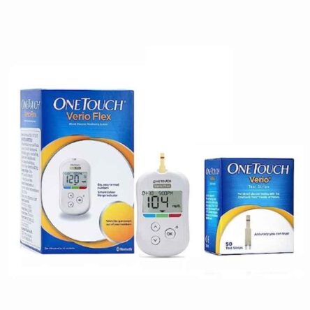 OneTouch Verio Flex Bluetooth Diabetes Test Glucometer Kit with 50 Pcs Test Strips