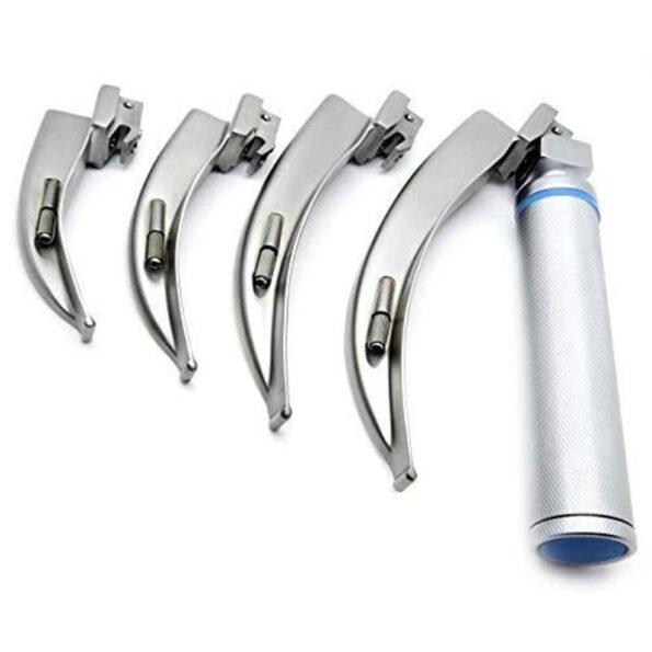 Forgesy 4 Pcs Stainless Steel Laryngoscope Set