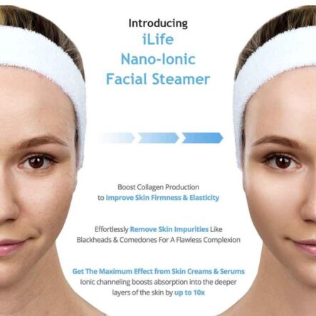 iLife NanoSteamer 4-in-1 Nano Ionic Spa Quality Facial Steamer for Unclogs Pores & Blackheads