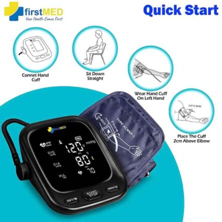 Firstmed Black Automatic Digital Talking Blood Pressure Monitor with Large Touch Screen & C-Type USB