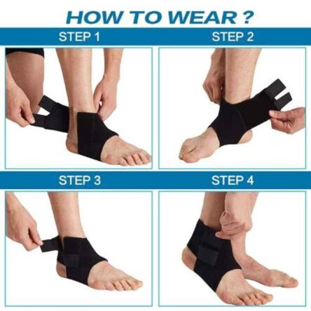 Arnav Free Size Black Double Strap Ankle Support Brace