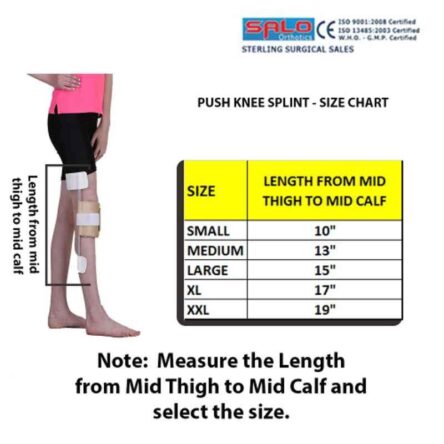 Salo Orthotics 15 inch Polyproplene Adjustable White Push Knee Brace