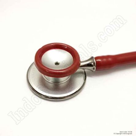 Indosurgicals Silvery Aluminium Red Stethoscope