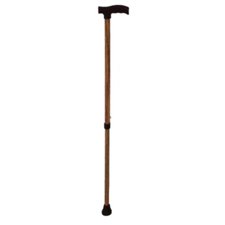 Fidelis Healthcare Mild Steel Wood Brown Height Adjustable Single Walking Stick