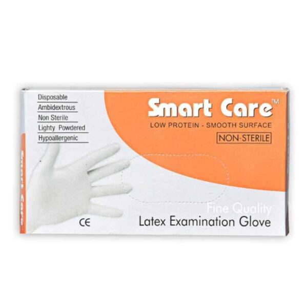 Smart Care G-6M Latex White Powdered Examination Gloves