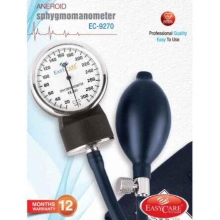 Easycare 14x14cm Blue & Black Aneroid Sphygmomanometer BP Monitor