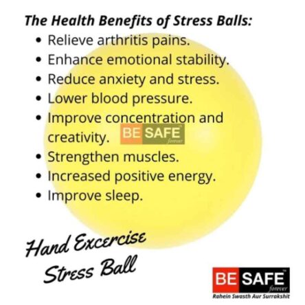 Besafe Forever Foam & Rubber Yellow Physiotherapy Hand Exercise Soft Stress Ball (Pack of 2)