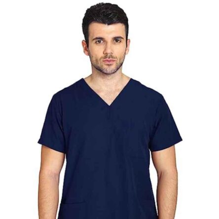 Indosurgicals Polyester & Cotton Navy Blue Premium Scrub Suit