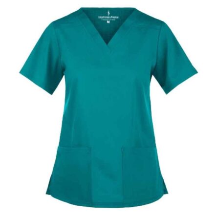 Superb Uniforms Polyester & Viscose Green Half Sleeves V Neck OT Scrub Suit for Women