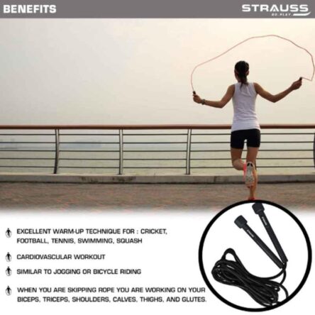 Strauss 17x11x4cm Plastic Black Speed Skipping Rope