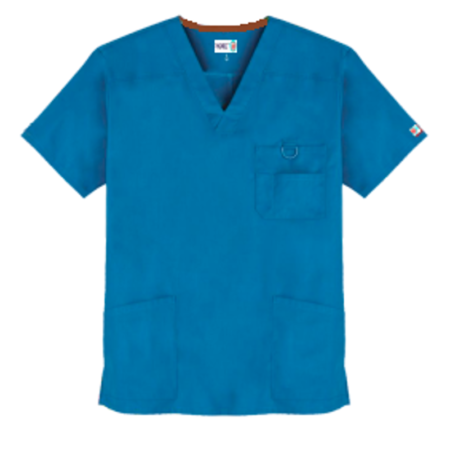 Protect U Medium Blue V Neck Scrub Top for Men