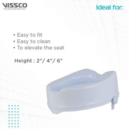 Vissco 6 inch White Universal Commode Bath Aid Elevated Seat without Lid