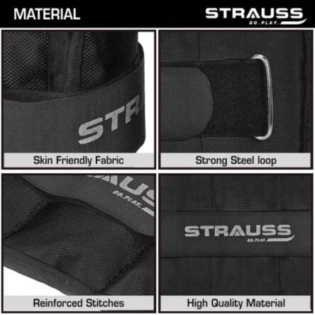 Strauss 30.5x16x2.5cm Neoprene Black Adjustable Ankle Weight