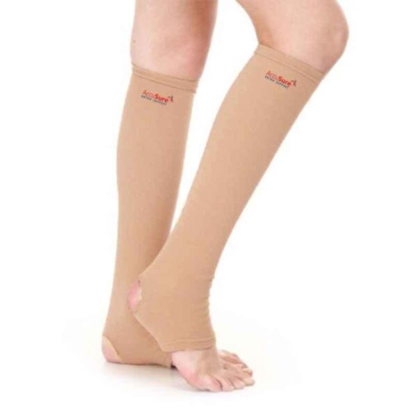 AccuSure Small Open Toe Anti Embolism Knee Length Stocking for Varicose Vein