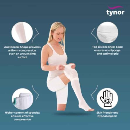 Tynor Silicon Line Calf & Thigh Support D.V.T. Stocking