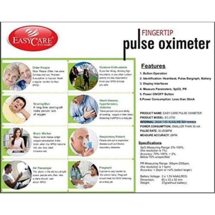 Easycare Spo2 With Oled Digital Display Finger Tip Pulse Oximeter