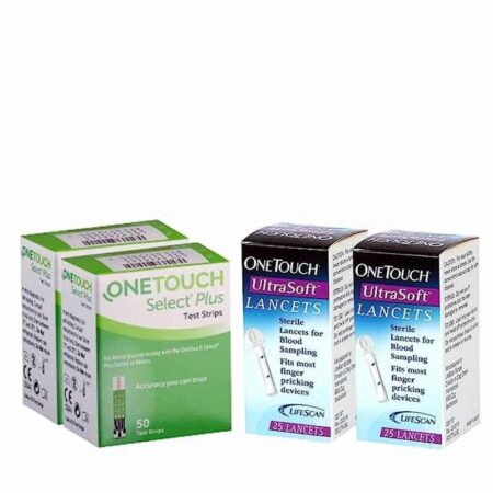 OneTouch 100 Pcs Select Plus Diabetes Test Strips & 50 Pcs Ultra Soft Lancet Combo