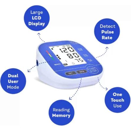 Divine Medicare Blue & White LCD Display Digital Blood Pressure Monitor