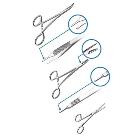Forgesy 5 Pcs Stainless Steel Surgical Complete Forceps Suturing Kit