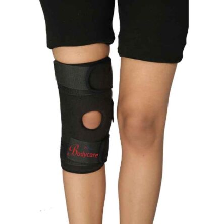 Bodycare Cotton & Elastic Black Open Patella Brace without Hinge Knee Support