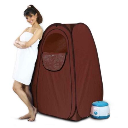 Kawachi 750W 1.5L Chocolate Brown Portable Home Spa Steam Sauna Bath for Full Body with Steam Generator