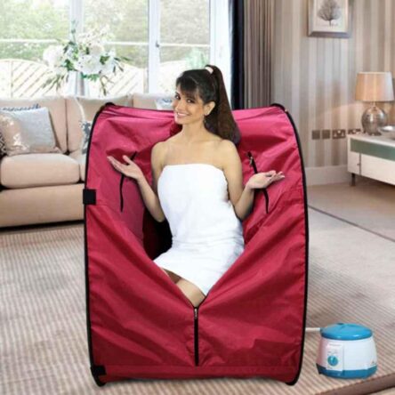 Kawachi 750W Reddish Maroon Panchkarma Swedan Portable Steam Sauna Bath for Health & Beauty Spa at Home