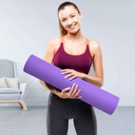 BeatXP 72×24 inch Ethylene Vinyl Acetate Purple Yoga Mat with Strap