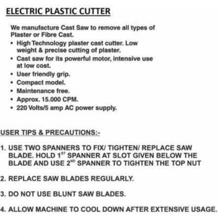 Otica Noiseless Electric Fiber Plaster Cutter